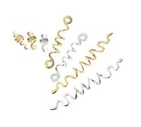 UKCOCO 16pcs Hair Spirals Beads for Braids and Dreadlocks Accessories, Zinc Alloy Snake Shape Cuffs in Silver and Golden, Easy to Operate without Damage to Hair, Fashionable Loc Jewelry