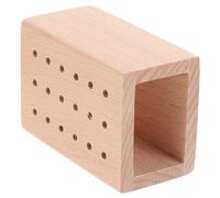 UKCOCO 18-hole Wooden Nail Drill Bit Organizer Rack, Bur and Tool Storage Block for Nail Salon Accessories, Desktop Tool Holder for Manicure and Pedicure Practice Use