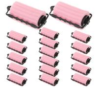 UKCOCO 18pcs Pink Sponge Hair Rollers Set 4cm Diameter Heatless Soft Curlers for Women Overnight Styling Self Curling Hair Curlers