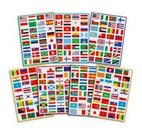 UKCOCO 196 World Flags Stickers 7 Sheets 11.8x8.3in Waterproof PVC - Peel & Stick Country Decals for Face, Laptops, Scrapbooks, Football Parties, School Projects