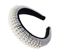 UKCOCO 1pc Baroque Style Hair Hoop Widened Thickened Pearl Inlay Headband for Women Unique Hair Accessories for Various Outfits Durable Attractive Design
