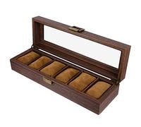 UKCOCO 1pc Creative Wooden Watch Storage Box Organizer Multi-functional Watch Display Case for Jewelry Bracelets Pu Slots for Home Travel Use