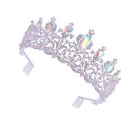 UKCOCO 1pc Elegant Crystal Crown Headdress for Brides Shiny Wedding Dress Accessory for Special Occasions Easy to Wear Luxurious Design for Weddings Anniversaries and Celebrations