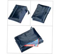 UKCOCO 1pc Multifunctional RFID Leather Wallet for Men Zipper Purse Blue Short Style with Capacity for Cards Cash and Coins for Everyday Use