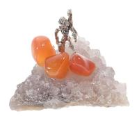 UKCOCO 1pc Natural Amethyst Cluster Miner Statue Unique Decor for Home Office Meditation Space Powerful Healing Stone Ornament with Positive Energy Vibration Random Color