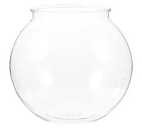 UKCOCO 1pc Plastic Fish Tank, Transparent Round Globe Fish Bowl, Small Aquarium for Goldfish, 7. 08 X 7. 08 X 6. 29 Inch, White