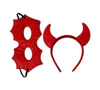 UKCOCO 1Set Devil Costume Horn Headband Mask for Halloween Party Cosplay Unique Hair Decorating Prop Charming Ox Horn Headdress for Fancy Dress Events