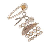 UKCOCO 1Set Pearl Hair Clips Creative Non Slip Headwear for Women Stylish Accessories for Parties Daily Wear and Travel Smooth Surface to Protect Hair