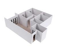 UKCOCO 1set Scale Apartment Floor Plan Model Kit Handcrafted Miniature Interior Section Detailed Architectural Model for Home Decoration and Hobby Building
