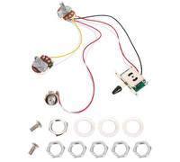 UKCOCO 1t1v Prewired Electric Guitar Circuit Control Part with 500k Potentiometer and 5-position Switch Low Noise Wiring Harness for Style Electric Guitar Replacement Black Knob