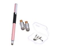 UKCOCO 2-in-1 Capacitive Touch Screen Pen Set for Tablets and Phones, Handwriting Stylus with Rose Gold Pen, 5pcs Writing Tool Kit Including Conductive Cloth and Silicone Replacement Tips