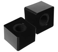 UKCOCO 2-Pack Black ABS Microphone Flag Cube 7 cm - Logo Display Block for Reporter Interviews, Podcasts & TV News