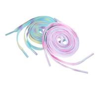 UKCOCO 2 Pair Multi-purpose Flat Polyester Shoelaces for Sneakers and Boots, Colourful Tie-dye Gradient Design to Add a Stylish Look to Your Shoes Random Color