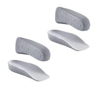 UKCOCO 2 Pairs 3.5cm Height Increase Insoles Shock-Absorbing Shoe Pads Invisible Inner Heightening Cushions Half Inserts for Men and Women, Lightweight Grey Heel Lift Pads for Daily Wear