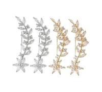 UKCOCO 2 Pairs Bling Ear Climber Earrings Rhinestone Flower Crawler Earrings for Brides Stylish Western Jewelry for Weddings Holidays Comfortable Dazzling Design