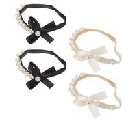 UKCOCO 2 Pairs Faux Pearl High Heel Shoe Straps with Quick Installation and Breathable Design for Holding Loose Pumps in Social Gatherings and Office Settings