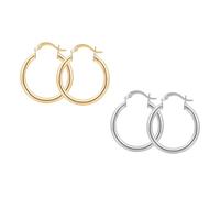 UKCOCO 2 Pairs Geometric Metal Circle Earrings for Women Golden Silver Ear Drops Chic Dangle Jewelry for Parties Weddings Everyday Wear Eye Catching Versatile Design
