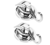 UKCOCO 2 Pcs Bathroom Suction Cup Hook Hanging Suction Cup Hooks 3.1x2.6x1.6inch Abs Stable and Reliable Easy to Install Silver for Bathroom and Smooth Flat Surface
