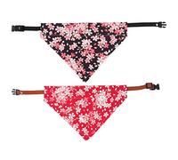 UKCOCO 2 Pcs Cat Collar Scarf Pet Triangle Scarf Lightweight Vivid Printed Pattern Cotton Elegant Design for Party at Home Pets Random Color