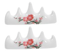 UKCOCO 2 Pcs Ceramic Calligraphy Brush Pen Holder White Calligraphy Pen Rack for Storing Line Drawing Creation