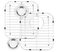 UKCOCO 2 Pcs Stainless Steel Sink Grates Sink Bottom Grid with Filters, Silver, Bottom Protection, Easy Installation, for Home and Laundry Room