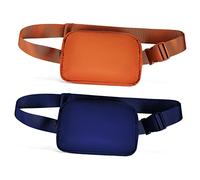 UKCOCO 2 Pcs Travel Waist Packs for Men Women Adjustable Straps Fashionable Fanny Packs Navy Blue Dark Brown Capacity for Running Hiking and Gym Activities