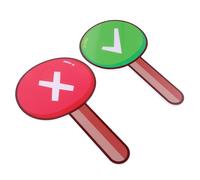 UKCOCO 2 Pieces Classroom Answer Paddles Double-sided Pvc and Tempered Film Teaching Props 15x25cm Handheld Voting Boards for Teacher-student Interaction and Educational Games
