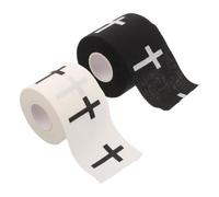 UKCOCO 2 Rolls Religious Sports Tape Jesus Cross Pattern Elastic Cotton Cloth Athletic Tape 5cm Width for Ankle and Elbow Support During Football and Training Broad Coverage for Injuries
