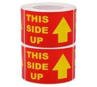 UKCOCO 2 Rolls This Side up Shipping Warning Stickers Fragile Packing Labels 3 X 1.8 Inch Double-Sided Adhesive Caution Stickers for Warehouse Logistics and Packaging
