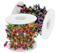 UKCOCO 2 rolls Xmas Simulation Light String Decorative Miniature Lights with Electroplated Beads Safe Material for Indoor Outdoor Home Wedding Party Coffee Shop and Christmas Decoration