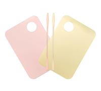 UKCOCO 2 Set Acrylic Makeup Foundation Mixing Plates with Spatula, Easy to Use Cosmetic Color Mixing Palettes for Professional Makeup Artists and Personal Use