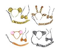 UKCOCO 2 Sets Giraffe Animal Costume Accessories Photo Props Headband Bow Tie Tail for Adults for Parties Cosplay Dress Up Events
