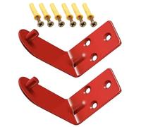 UKCOCO 2 Sets Heavy Duty Fire Extinguisher Mount Brackets for 20 Lb Extinguishers, Metal Angled Hole Wall Hooks, Easy Setup, Prevents Accidental Slips or Falls, for Workshop