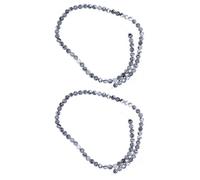 UKCOCO 2 Strands 8mm Round Black and White Malachite Beads DIY Jewelry Making Supplies with 47 Loose Polished Beads for Bracelet and Necklace Crafting