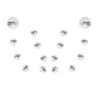 UKCOCO 2 Strings Silver Glass Disco Ball Hanging Ornaments Multi-functional Photo Background Decorations for Ceiling Party Use