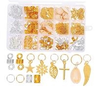 UKCOCO 200pcs Braid Hair Charms Set Durable Hollow out Metal Hair for DIY Dreadlocks for Weddings Parties and Daily Wear