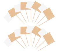UKCOCO 200pcs Dessert Toppers Toothpick Flags Cake Flags White Wood Paper Blank Design Easy to Use for Family Gathering Parties and Wedding Cupcake Decoration