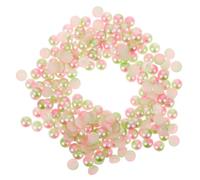 UKCOCO 200pcs Flatback Half Pearls DIY Clothing Accessories Shiny Small Pearl Beads for Headdress Crafting and Art Decorations 4mm Iridescent Green