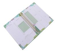 UKCOCO 2024 Weekly Academic Planner A5 Hardcover Notebook with Coil Binding Elastic Band Cactus Design Portable Time Management Notepad for Work and Study