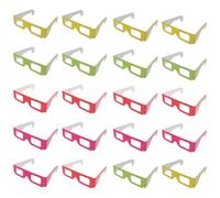 UKCOCO 20pcs 3d Anaglyph Glasses for and Adults, Flat Cardboard Frame 3d Viewing Glasses Set with Red, Yellow, Green, Rose for Movies and Gaming Entertainment