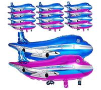 UKCOCO 20pcs Airplane Balloons Foil Easy to Inflate Birthday Party Decorations Unique Airplane Shaped Balloons for Eye Catching Photo Props