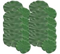UKCOCO 20pcs Artificial Floating Lotus-leaf Decorations for Fishponds, 10cm 15cm Simulated Lotus Leaves Set, Pond Floating Water Lily Ornaments for Aquarium and Photography Props