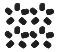 UKCOCO 20pcs Black Microphone Windscreen Covers Sponge Headset Mic Foam 30x22x8mm for Live Sound Stage Use