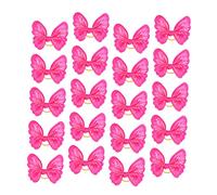 UKCOCO 20pcs Butterfly Dog Hair Tie Stylish Elastic Rope Pet Headdress for Dogs and Puppies for Everyday Wear and Special Occasions Rosy