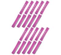 UKCOCO 20pcs DIY Hair Curling Rollers with Caps, Plastic Self-holding Hair Curlers for Wavy Styling, 1.9cm Medium Size Purple Perm Rods Suitable for Salon and Home Use