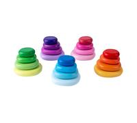 UKCOCO 20Pcs Educational Wooden Imitation Stone Blocks for Balancing Games Color Recognition Cognitive Development for Hand Eye Coordination Social Skills