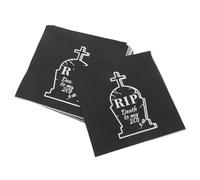 UKCOCO 20pcs Halloween Party Napkins Black Gravestone Disposable Paper Serviettes for 20th Birthday Dinner and Spooky Themed Decorations