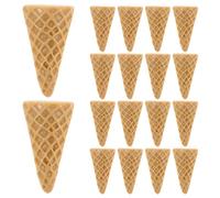 UKCOCO 20pcs Ice Cream Cone Resin Charms DIY Craft Supplies Wool Felt Base Hair Accessory Components Natural Color for Jewelry Making and Phone Case Decoration