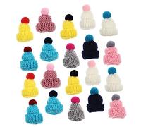 UKCOCO 20Pcs Kawaii Miniature Hats for DIY Crafts Wear Resistant Doll Hats Knitted Accessories for Christmas Decorations Party Favors and Photo Props Random Color