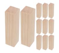 UKCOCO 20pcs Small Unfinished Pine Wood Carving Blocks 10x2.5x2.5cm DIY Solid Woodcraft Blanks for Beginners Artistic Woodworking Projects and Painting